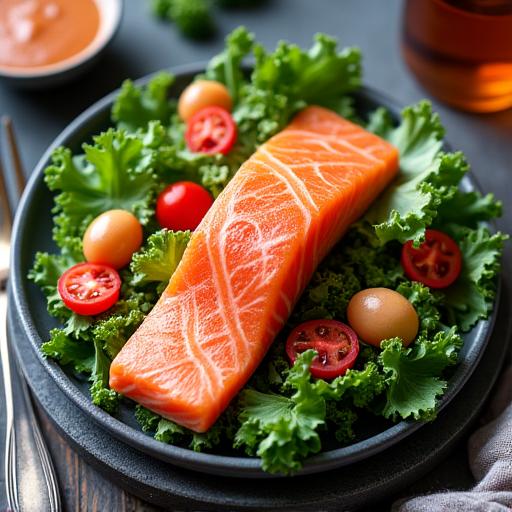 Proteinreicher Lachs-Salat als Teil eines Sporternährungs-Coachings